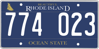 RI license plate 774023