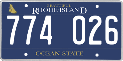 RI license plate 774026