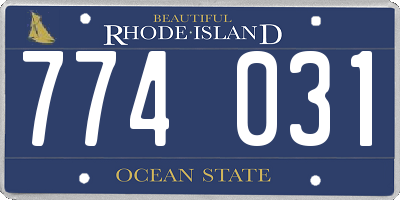 RI license plate 774031