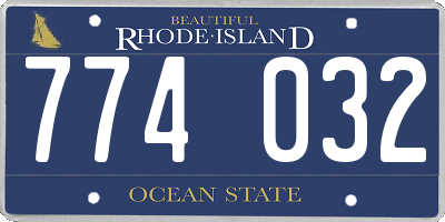 RI license plate 774032