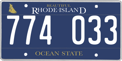 RI license plate 774033