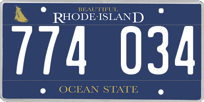 RI license plate 774034