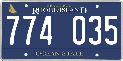 RI license plate 774035