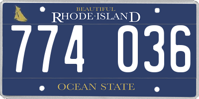 RI license plate 774036