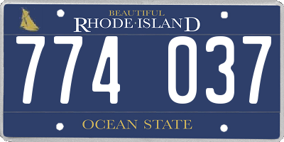 RI license plate 774037
