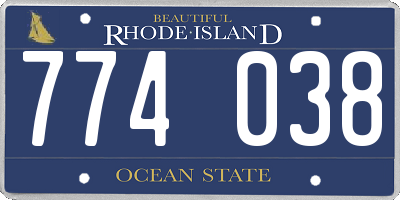 RI license plate 774038