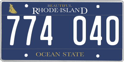 RI license plate 774040