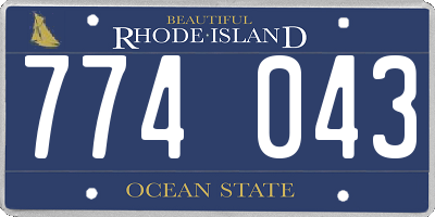 RI license plate 774043