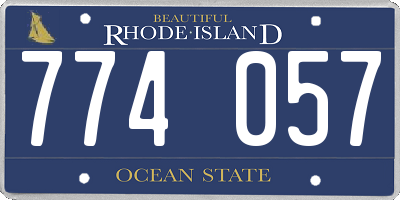 RI license plate 774057