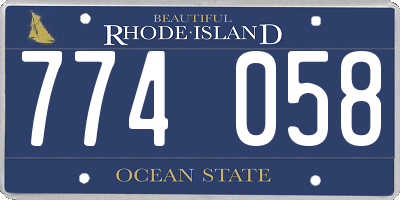 RI license plate 774058
