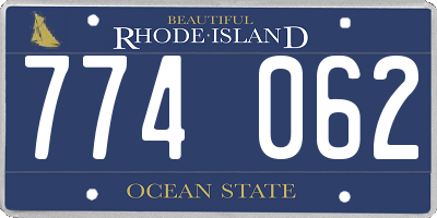 RI license plate 774062