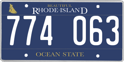 RI license plate 774063