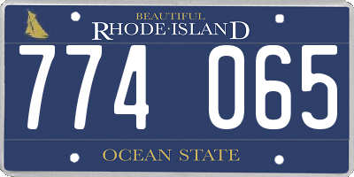 RI license plate 774065