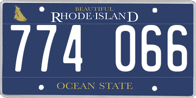 RI license plate 774066