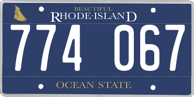 RI license plate 774067