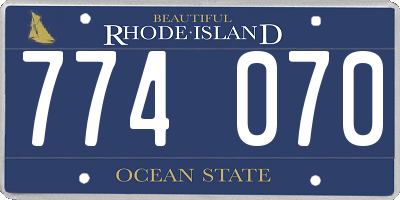 RI license plate 774070