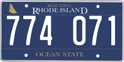 RI license plate 774071