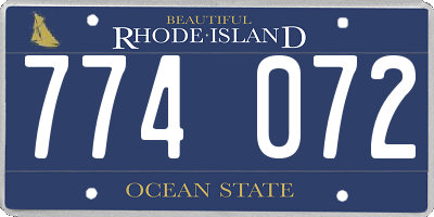 RI license plate 774072