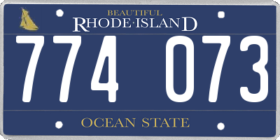 RI license plate 774073