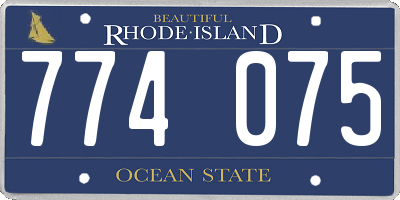 RI license plate 774075