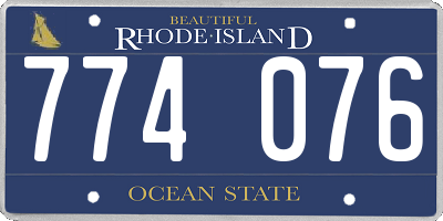RI license plate 774076