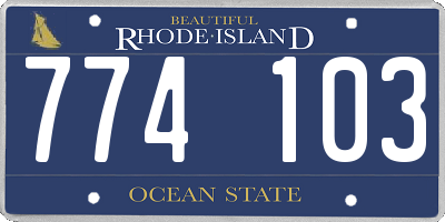 RI license plate 774103