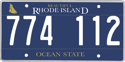 RI license plate 774112