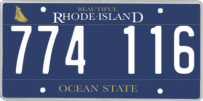 RI license plate 774116