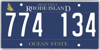 RI license plate 774134