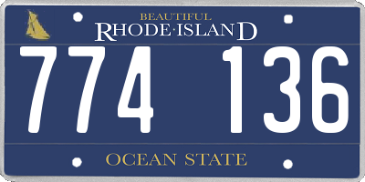 RI license plate 774136