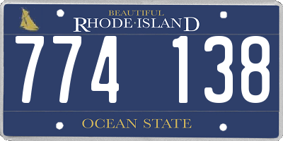 RI license plate 774138