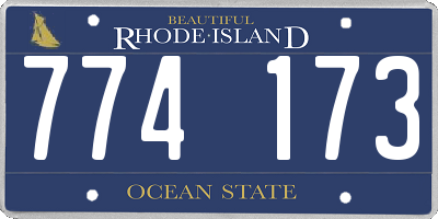 RI license plate 774173