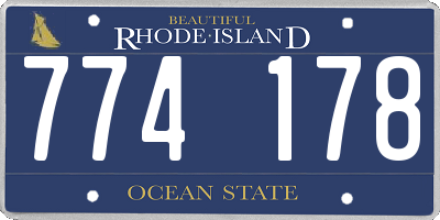 RI license plate 774178
