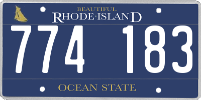 RI license plate 774183