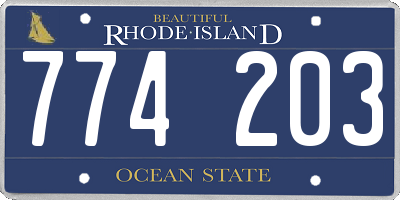 RI license plate 774203