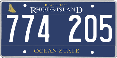 RI license plate 774205