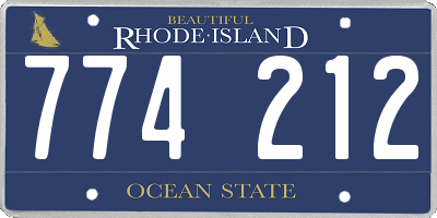 RI license plate 774212