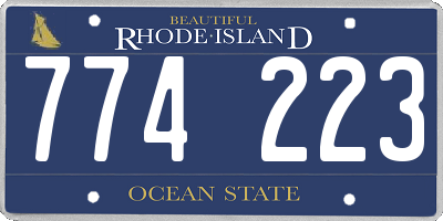 RI license plate 774223