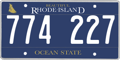RI license plate 774227