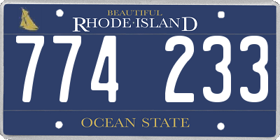 RI license plate 774233