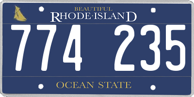 RI license plate 774235