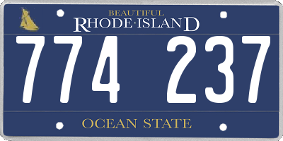 RI license plate 774237
