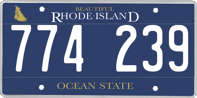 RI license plate 774239