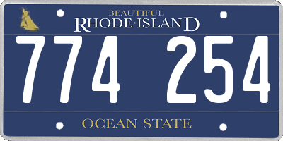 RI license plate 774254