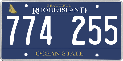RI license plate 774255