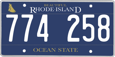 RI license plate 774258
