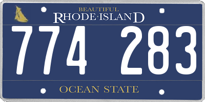 RI license plate 774283