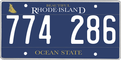 RI license plate 774286