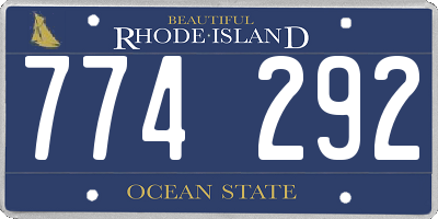 RI license plate 774292