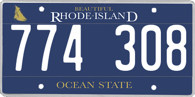 RI license plate 774308